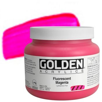 Golden Heavy Body Acrylic 32 oz Fluorescent Magenta 