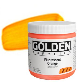Golden Heavy Body Acrylic 16 oz Fluorescent Orange