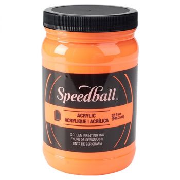 Fluorescent Orange 32oz Jar Speedball Acrylic Screen Printing Ink 