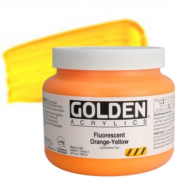 Golden Heavy Body Acrylic 32 oz Fluorescent Orange-Yellow