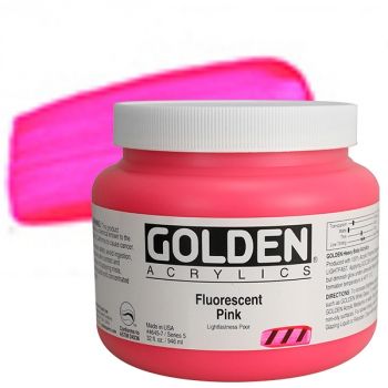 Golden Heavy Body Acrylic 32 oz Fluorescent Pink