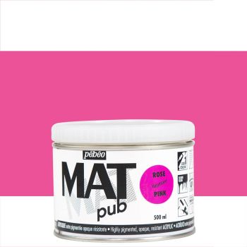 Pebeo Acrylic Mat Pub 500ml - Fluorescent Pink