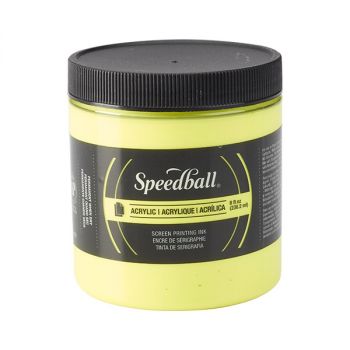 Fluorescent Yellow 8oz Jar Speedball Acrylic Screen Printing Ink  