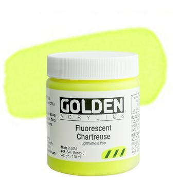 Golden Heavy Body Acrylic 4 oz Fluorescent Chartreuse
