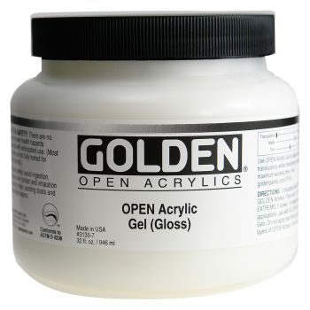 Golden Open Acrylic Gel Medium - Gloss 32 oz Bottle 
