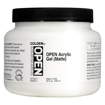 GOLDEN Open Acrylic Gel Mediums Matte 32 oz