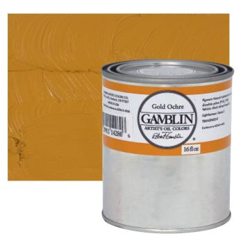 Gamblin Artists Oil - Gold Ochre, 16oz Can