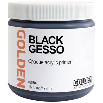 GOLDEN Black Gesso 16 oz Jar