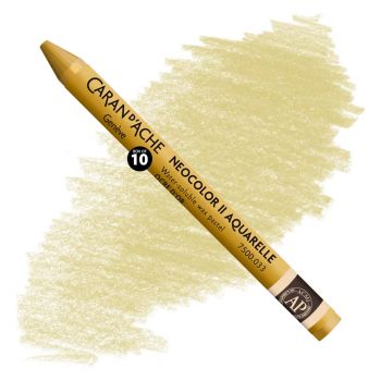 Caran d'Ache Neocolor II Water-Soluble Wax Pastels - Golden Ochre, No. 033 (Box of 10)