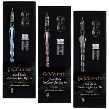 Goldenritt Glass Dip Pen Principle Set of 3