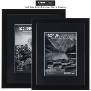Gotham Black Deep Gallery Frames w/ Glazing & Backing