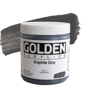 GOLDEN Heavy Body Acrylics - Graphite Gray, 8oz Jar