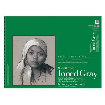 Strathmore Recycled Toned Stetch Pad 400 Series - 18"x24" Gray (24 Sheets)