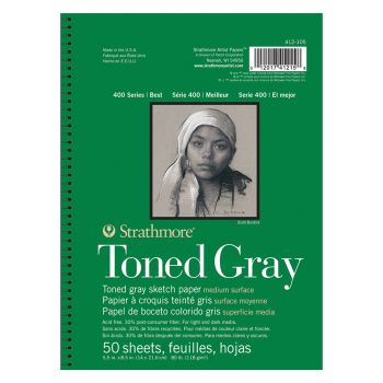 Strathmore Recycled Toned Pad 400 Series 5.5x8.5" 50 sheets Gray