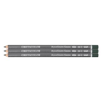 Cretacolor Aquagraph Watersoluble HB Green Graphite Pencil, Box of 3