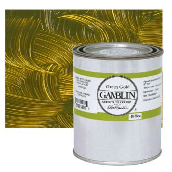 Gamblin Artists Oil - Green Gold, 16oz Can