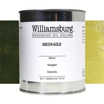 Williamsburg Handmade Oil Paint - Green Gold, 473ml Can