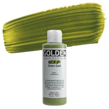 GOLDEN Fluid Acrylics Green Gold 4 oz