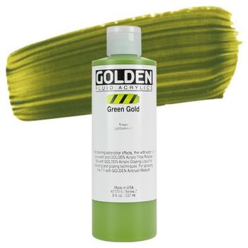 GOLDEN Fluid Acrylics Green Gold 8 oz