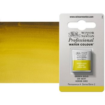 Winsor & Newton Professional Watercolor Half Pan - Green Gold
