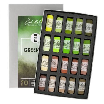 Richeson Hand-Rolled Soft Pastels Set of 20 Greenery