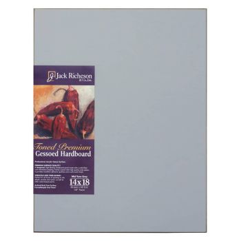 Jack Richeson 1/8" Toned Gesso Hardboard Canvas Panels - Grey, 14"x18"