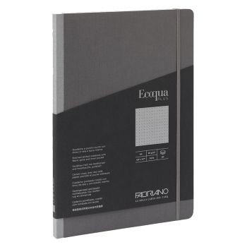 Fabriano EcoQua+ Notebook 8.3 x 11.7" Fabric Dot Grid Grey