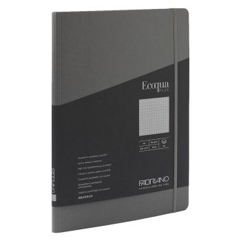 Fabriano EcoQua+ Notebook 8.3 x 11.7" Dot Grid Hidden Spiral Grey