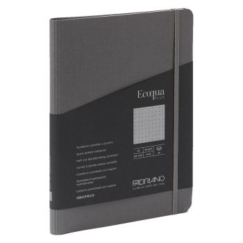 Fabriano EcoQua+ Notebook 5.8 x 8.3" Dot Grid Hidden Spiral Grey