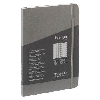 Fabriano EcoQua+ Notebook 5.8 x 8.3" Grid Stitch-Bound Grey