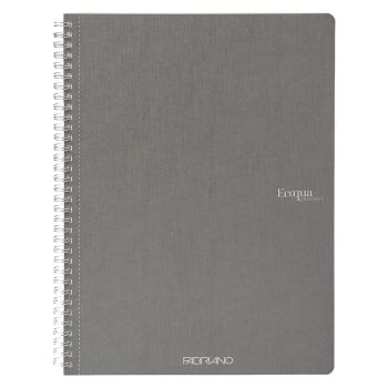 Fabriano EcoQua Notebook 8.3 x 11.7" Grid Spiral-Bound Grey