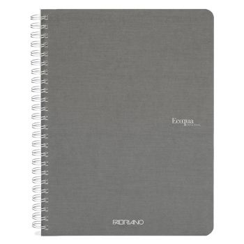 Fabriano EcoQua Notebook 5.8 x 8.3" Grid Spiral-Bound Grey