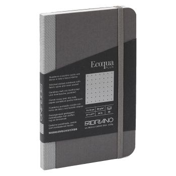 Fabriano EcoQua+ Notebook 3.5 x 5.5" Fabric Dot Grid Grey