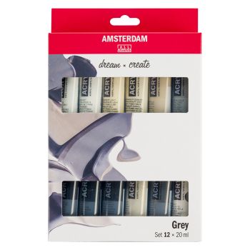 Amsterdam Standard Acrylic 20ml Greys Set of 12 