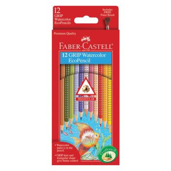 Faber-Castell GRIP Watercolor EcoPencils Set of 12 - Assorted Colors