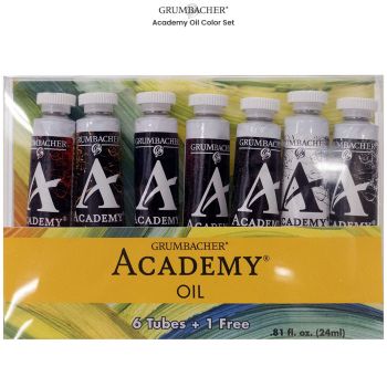 Grumbacher Academy Oil Color Set of 7 tubes