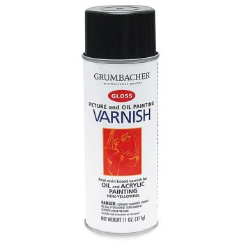 Grumbacher Picture Spray Gloss Varnish 11oz, Oil & Acrylic Painting