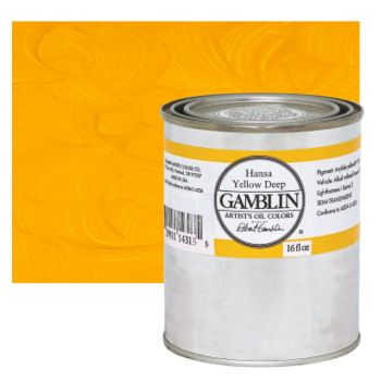 Gamblin Artist's Oil Color 16 oz Can - Hansa Yellow Deep