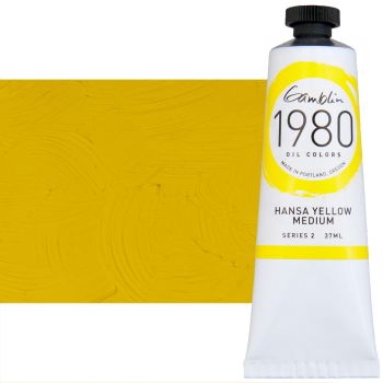 Gamblin 1980 Oil Colors - Hansa Yellow Medium, 37ml Tube