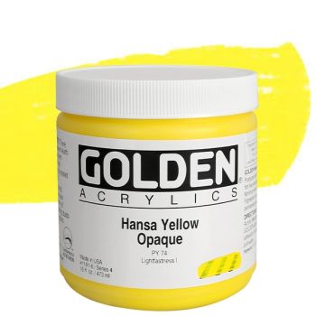 GOLDEN Heavy Body Acrylics - Hansa Yellow Opaque, 16oz Jar