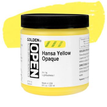 GOLDEN Open Acrylic Paints Hansa Yellow Opaque 8 oz