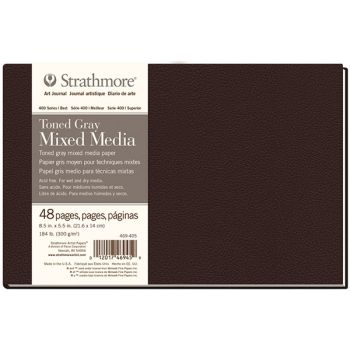 Strathmore 400 Hard Bound Toned Mixed Media Journal Gray 8.5X5.5" 48 Pages 