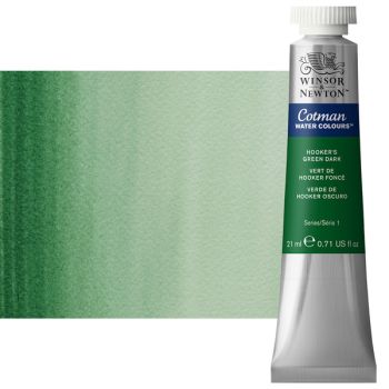 Winsor & Newton Cotman Watercolor 21 ml Tube - Hooker's Green Dark