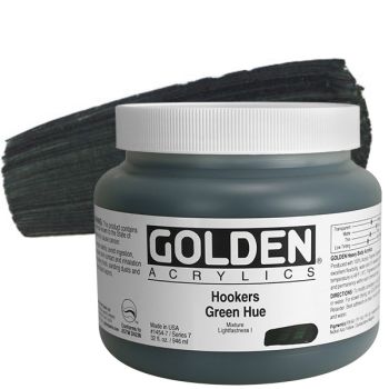 GOLDEN Heavy Body Acrylics - Hooker's Green Hue, 32oz Jar