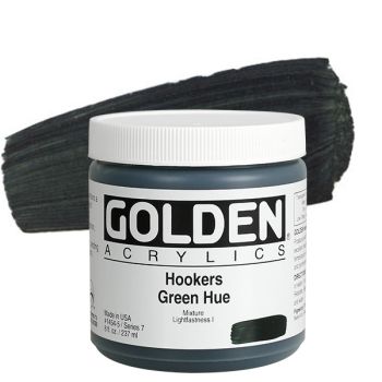 GOLDEN Heavy Body Acrylics - Hooker's Green Hue, 8oz Jar