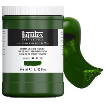 Liquitex Professional Heavy Body Acrylic - Hookers Green Hue Permanent, 32oz Jar