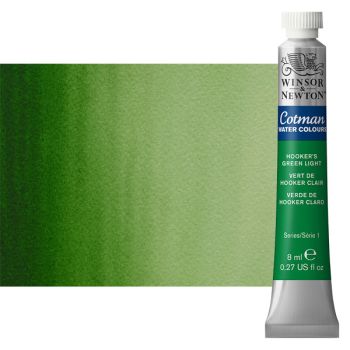 Winsor & Newton Cotman Watercolor 8 ml Tube - Hooker's Green Light