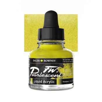 Daler-Rowney F.W. Pearlescent Acrylic Ink 1 oz Bottle - Hot Cool Yellow