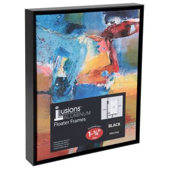 Illusions Aluminum Floater Frame, 12" x 16" Black - 1-5/8" Deep