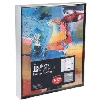 Illusions Aluminum Floater Frame, 12" x 16" Silver - 1-5/8" Deep